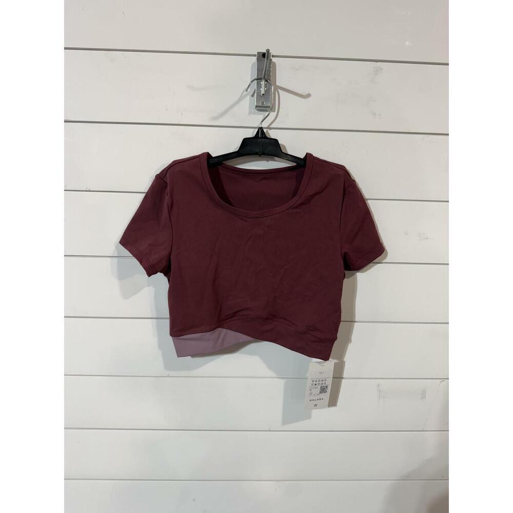 Halara Women's Maroon Athletic Cropped Top S Small